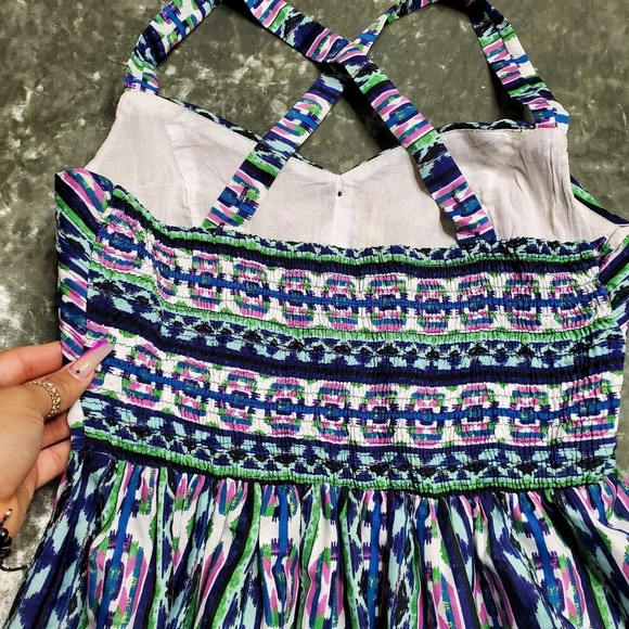 Band Of Gypsies Abstract Fit & Flare Summer Dress - Picture 6 of 7